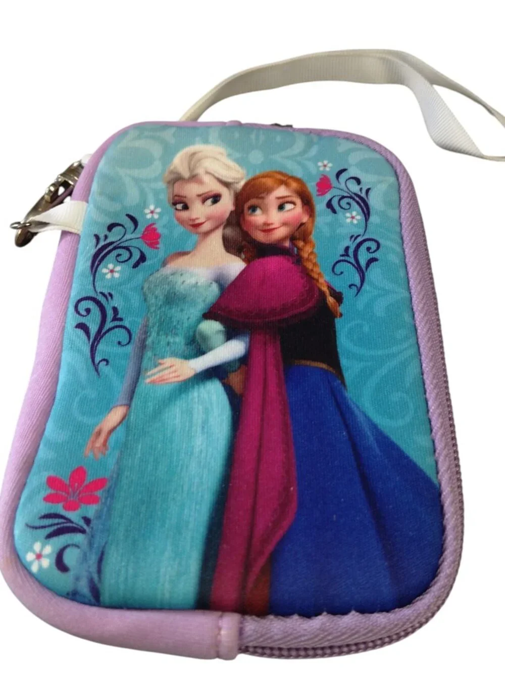 Disney Frozen Zippered Universal Phone Soft Case Pouch Wristlet Strap Anna/Elsa